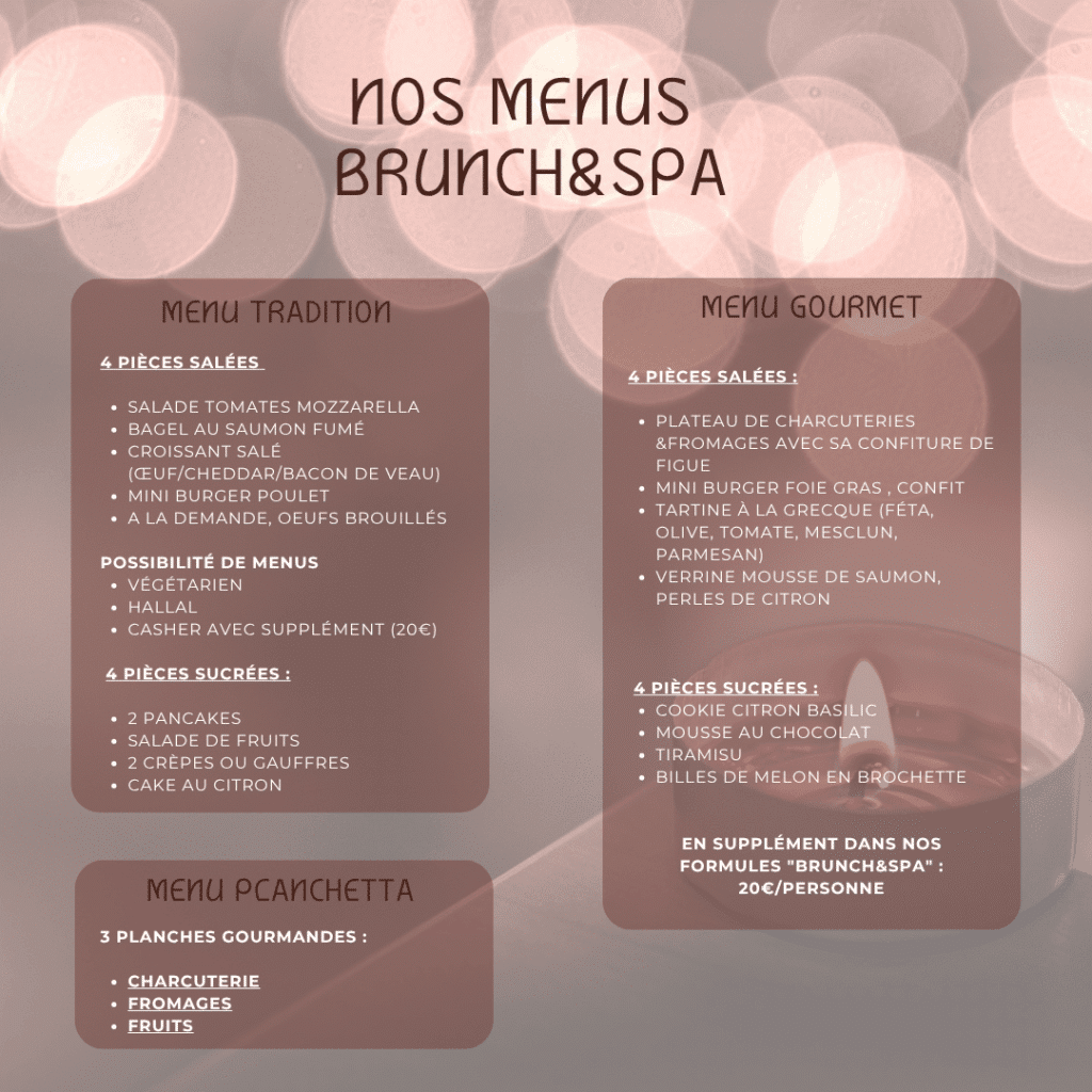 menus brunch & spa 2025