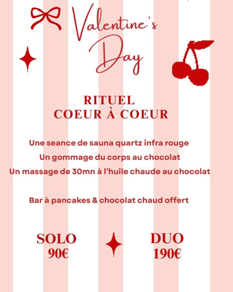 Offre St Valentin : RITUEL  Coeur à Coeur Solo et Duo
